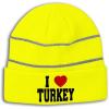 imageReflective Beanie for Men ampamp Women I Love Turkey I Love Acrylic 1 SizeNeon Yellow