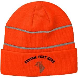 imageCustom Reflective Beanie Pheasant B Embroidery Acrylic High Visibility Running Gear Skull Cap for Men ampamp Women Neon Orange Personalized Text Here