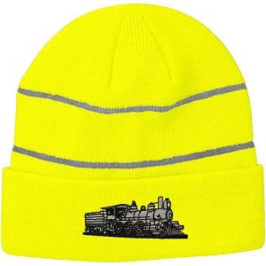 imageCustom Reflective Beanie Train D60 Embroidery AcrylicNeon Yellow