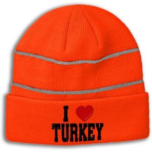 imageReflective Beanie for Men ampamp Women I Love Turkey I Love Acrylic 1 SizeNeon Orange