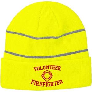 imageSpeedy Pros Reflective Beanie for Men ampamp Women Volunteer Firefighter Embroidery 1 SizeNeon Yellow