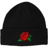 imageCustom Patch Beanie Rose Flower A Embroidery Skull Cap Hats for Men ampamp WomenBlack