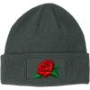 imageCustom Patch Beanie Rose Flower A Embroidery Skull Cap Hats for Men ampamp WomenDark Grey