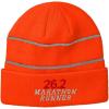 imageReflective Beanie for Men ampamp Women 262 Marathon Runner Run Embroidery 1 SizeNeon Orange