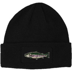 imageCustom Patch Beanie Fish Rainbow Trout Embroidery Skull Cap Hats for Men ampamp WomenBlack