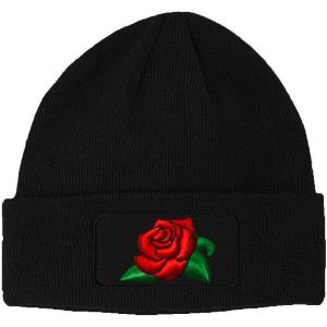 imageCustom Patch Beanie Rose Flower A Embroidery Skull Cap Hats for Men ampamp WomenBlack