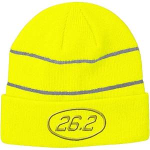 imageCustom Reflective Beanie 262 Miles Marathon Embroidery Acrylic High Visibility Running Gear Skull Cap for Men ampamp Women Neon Yellow Design Only