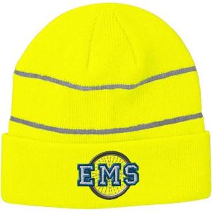 imageCustom Reflective Beanie EMS Paramedic Bike Patrol Embroidery AcrylicNeon Yellow
