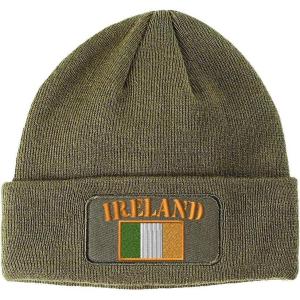 imageSpeedy Pros Patch Beanie for Men ampamp Women Ireland Flag Embroidery Skull Cap Hats 1 SizeOlive Green