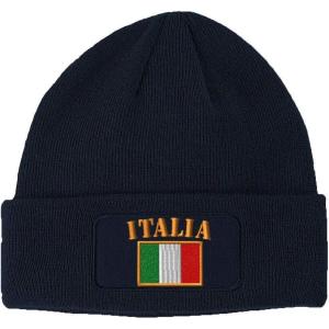imageSpeedy Pros Patch Beanie for Men ampamp Women Italia Flag Embroidery Skull Cap Hats 1 SizeNavy