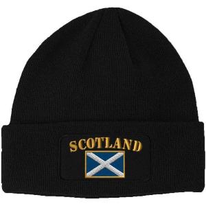 imageSpeedy Pros Patch Beanie for Men ampamp Women Scotland Flag Embroidery Skull Cap Hats 1 SizeBlack