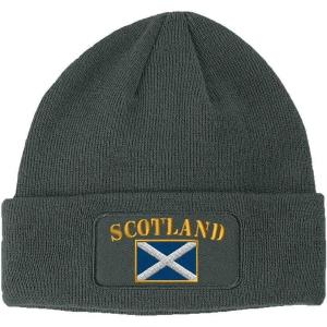 imageSpeedy Pros Patch Beanie for Men ampamp Women Scotland Flag Embroidery Skull Cap Hats 1 SizeDark Grey