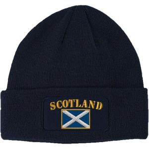 imageSpeedy Pros Patch Beanie for Men ampamp Women Scotland Flag Embroidery Skull Cap Hats 1 SizeNavy