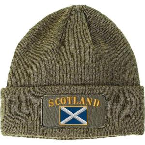 imageSpeedy Pros Patch Beanie for Men ampamp Women Scotland Flag Embroidery Skull Cap Hats 1 SizeOlive Green