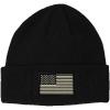 imageCustom Patch Beanie Black White American Flag Embroidery AcrylicBlack
