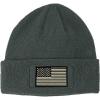 imageCustom Patch Beanie Black White American Flag Embroidery AcrylicDark Grey