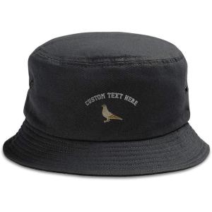 imageCustom Bucket Apparel Hat Pigeon A Embroidery Cotton Hats for Men ampamp WomenBlack Personalized Text Here