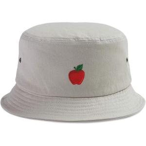 imageCustom Bucket Apparel Hat Red Apple Embroidery Cotton Hats for Men ampamp WomenKhaki Design Only