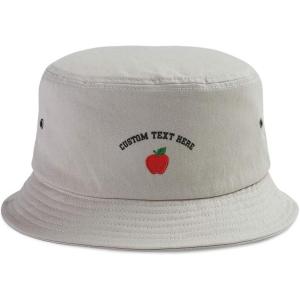 imageCustom Bucket Apparel Hat Red Apple Embroidery Cotton Hats for Men ampamp WomenKhaki Personalized Text Here