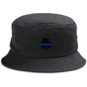 imageCustom Bucket Apparel Hat Thin Blue Line Clover Flag Embroidery for Men ampamp WomenBlack Design Only