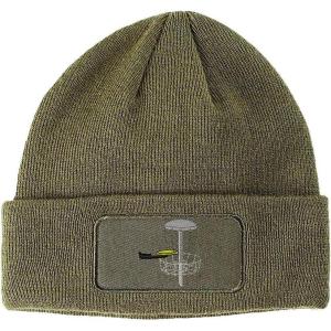 imageCustom Patch Beanie Disc Golf A Embroidery Skull Cap Hats for Men ampamp WomenOlive Green