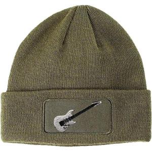 imageCustom Patch Beanie Electric Guitar White Embroidery AcrylicOlive Green