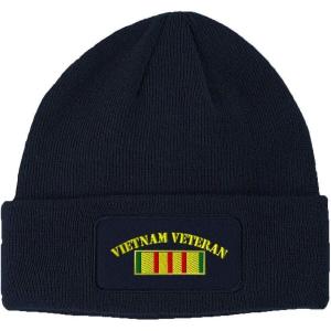 imageCustom Patch Beanie Vietnam Veteran Flag Embroidery AcrylicNavy