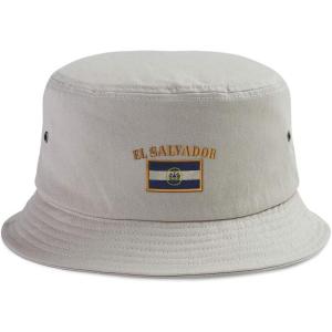 imageSpeedy Pros Bucket Apparel Hat El Salvador Flag Embroidery Cotton Hats for Men ampamp WomenKhaki
