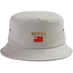 imageSpeedy Pros Bucket Apparel Hat Tonga Flag Embroidery Cotton Hats for Men ampamp WomenKhaki