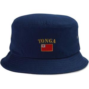 imageSpeedy Pros Bucket Apparel Hat Tonga Flag Embroidery Cotton Hats for Men ampamp WomenNavy