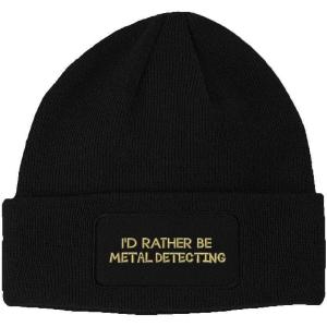imageSpeedy Pros Patch Beanie Id Rather Be Metal Detecting Embroidery AcrylicBlack