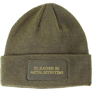 imageSpeedy Pros Patch Beanie Id Rather Be Metal Detecting Embroidery AcrylicOlive Green