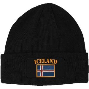 imageSpeedy Pros Patch Beanie for Men ampamp Women Iceland Flag Embroidery Skull Cap Hats 1 SizeBlack