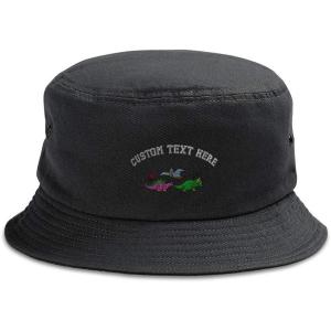 imageCustom Bucket Apparel Hat PreHistoric Dinosaurs Embroidery for Men ampamp WomenBlack Personalized Text Here