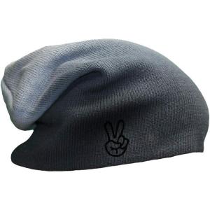 imageSlouchy Beanie for Men Hand Peace Sign Embroidery Winter Hats Women Skull CapNavy