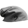 imageSlouchy Beanie for Men Black Bass Clef Black Embroidery Cotton Women Skull CapLight Grey