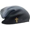 imageSlouchy Beanie for Men Cone Cross Shadow Style A Embroidery Women Skull CapNavy
