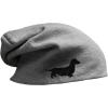 imageSpeedy Pros Slouchy Beanie for Men Dachshund Black Embroidery Winter Hats Women Skull CapLight Grey