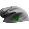 imageSpeedy Pros Slouchy Beanie for Men Green Happy Alien Face Embroidery Acrylic Women Skull CapLight Grey