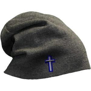 imageCustom Slouchy Beanie Air Force Christian Chaplain Embroidery Acrylic Skull Cap Hats for Men ampamp Women Dark Grey Design Only