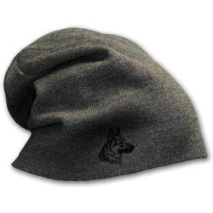 imageSlouchy Beanie for Men Black German Shepherd Head Embroidery Women Skull CapDark Grey