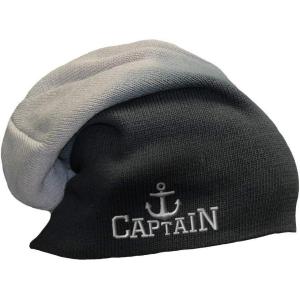 imageSlouchy Beanie for Men Captain Boat B Embroidery Winter Hats Women Skull CapBlack Grey