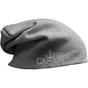 imageSlouchy Beanie for Men Captain Boat B Embroidery Winter Hats Women Skull CapLight Grey