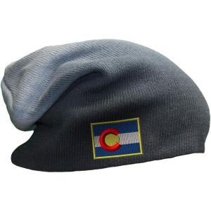 imageSpeedy Pros Slouchy Beanie for Men Colorado Flag State Embroidery Cotton Women Skull CapNavy