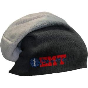 imageSpeedy Pros Slouchy Beanie for Men EMT Paramedic Embroidery Winter Hats Women Skull CapBlack Grey
