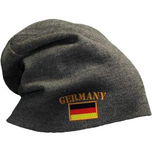 imageSpeedy Pros Slouchy Beanie for Men Germany Flag Embroidery Flags Winter Hats Women Skull CapDark Grey