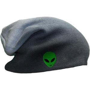 imageSpeedy Pros Slouchy Beanie for Men Green Happy Alien Face Embroidery Acrylic Women Skull CapNavy