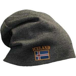 imageSpeedy Pros Slouchy Beanie for Men Iceland Flag Embroidery Flags Winter Hats Women Skull CapDark Grey