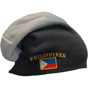 imageSpeedy Pros Slouchy Beanie for Men Philippines Flag Embroidery Winter Hats Women Skull CapBlack Grey