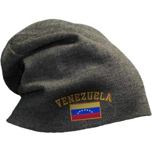 imageSpeedy Pros Slouchy Beanie for Men Venezuela Flag Embroidery Winter Hats Women Skull CapDark Grey
